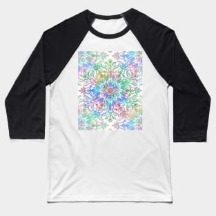 Nature Mandala in Rainbow Hues Baseball T-Shirt